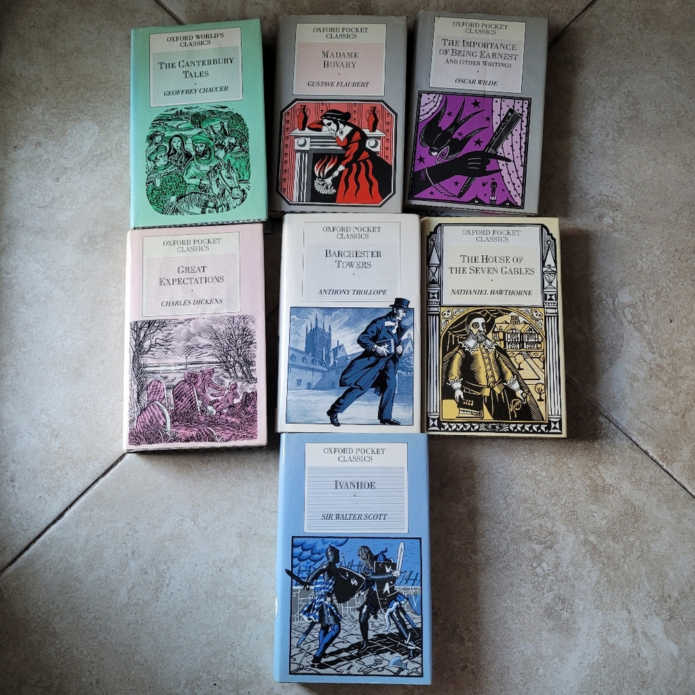 Oxford Pocket Classics Books Hardcover Lot Of 7 Dickens Hawthorne Chaucer Wilde